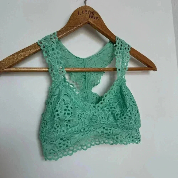 Aerie mermaid blue eyelet lace bralette  XS - Picture 2 of 4